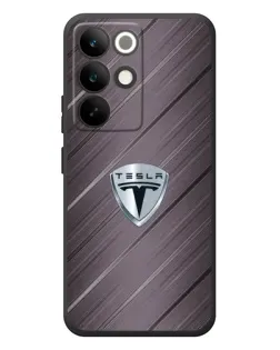 Чехол для Realme C85 Pro с картинкой «Металлическая текстура Tesla»