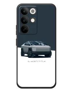 Чехол для Realme C85 Pro с картинкой «Серебристый Cybertruck Tesla»