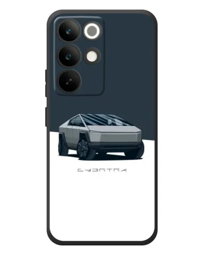 Чехол для Realme C85 Pro с картинкой «Серебристый Cybertruck Tesla»