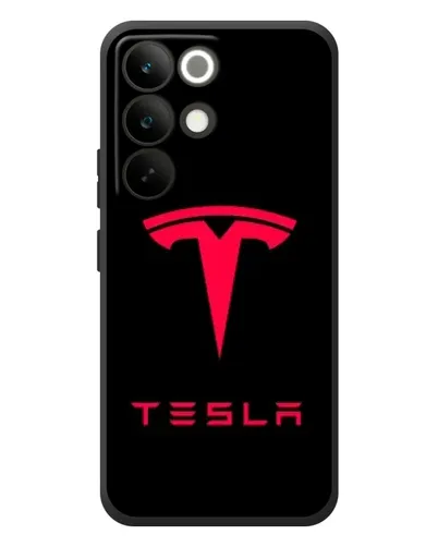 Чехол для Realme C85 Pro с картинкой «Tesla Red Logo»