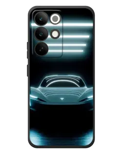 Чехол для Realme C85 Pro с картинкой «Tesla в неоне»