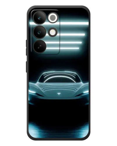 Чехол для Realme C85 Pro с картинкой «Tesla в неоне»