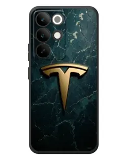 Чехол для Realme C85 Pro с картинкой «Мраморная Tesla Gold»