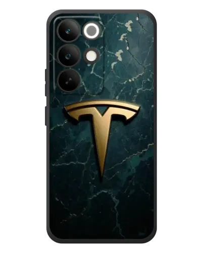Чехол для Realme C85 Pro с картинкой «Мраморная Tesla Gold»
