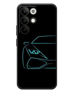 Чехол для Realme C85 Pro с картинкой «Голубой силуэт Lamborghini»