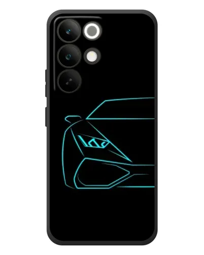 Чехол для Realme C85 Pro с картинкой «Голубой силуэт Lamborghini» Чехол для Realme C85 Pro с картинкой «Голубой силуэт Lamborghini»
