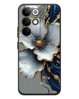 Чехол для Realme C85 Pro с картинкой «Белый цветок и золотой флюид» Чехол для Realme C85 Pro с картинкой «Белый цветок и золотой флюид»