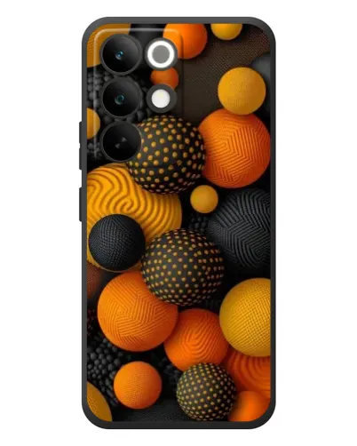 Чехол для Realme C85 Pro с картинкой «Объемные оранжевые сферы»