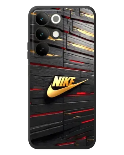 Чехол для Realme C85 с картинкой «Золотой Nike на металле»