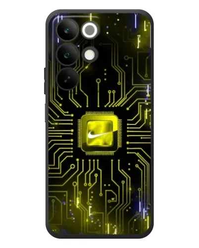 Чехол для Realme C85 с картинкой «Nike — золотая искра»