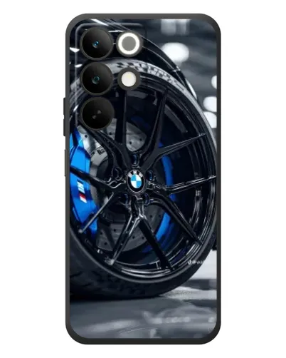 Чехол для Realme C85 с картинкой «Колесо BMW вблизи»