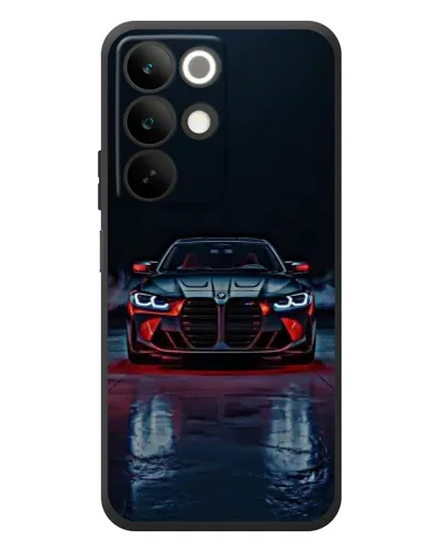 Чехол для Realme C85 с картинкой «BMW на мокрой дороге»