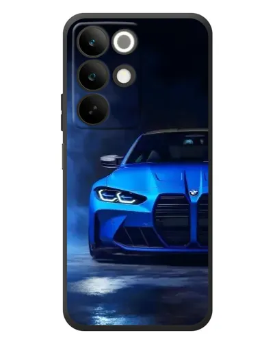 Чехол для Realme C85 с картинкой «Голубая BMW M4»