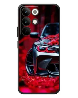 Чехол для Realme C85 с картинкой «Спортивная BMW и цветы»