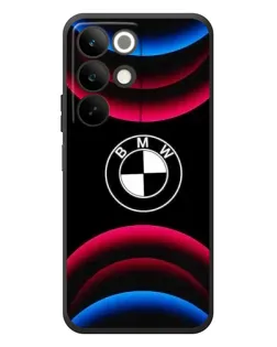 Чехол для Realme C85 с картинкой «Логотип BMW и неоновые дуги»