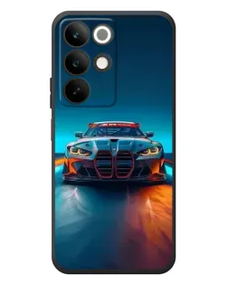 Чехол для Realme C85 с картинкой «BMW — огни неона»
