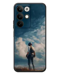 Чехол для Realme C85 с картинкой «Герой PUBG на скале»