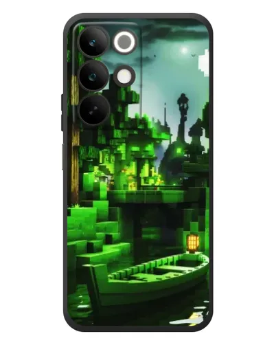 Чехол для Realme C85 с картинкой «Minecraft лесной пейзаж»