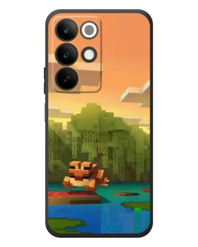 Чехол для Realme C85 с картинкой «Майнкрафт закат солнца»