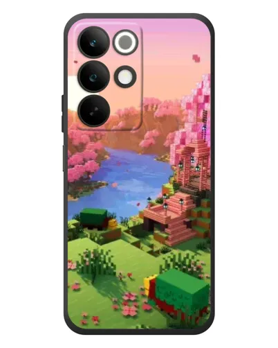 Чехол для Realme C85 с картинкой «Розовое дерево Minecraft»