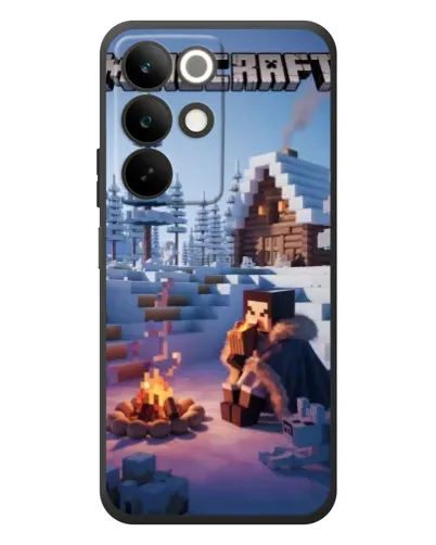 Чехол для Realme C85 с картинкой «Зимний Minecraft»