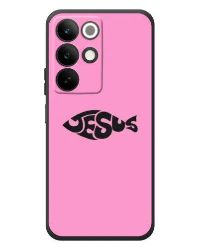 Чехол для Realme C85 с картинкой «Розовый символ  Jesus»