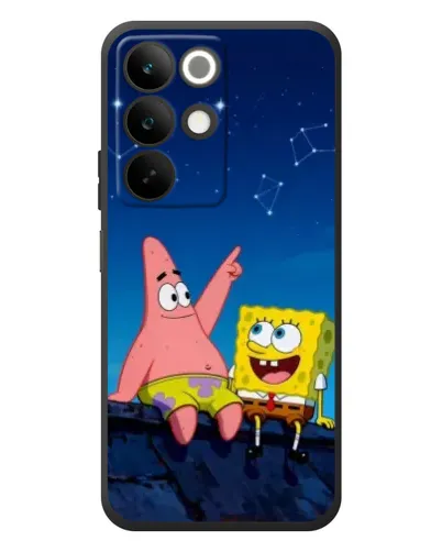Чехол для Realme C85 с картинкой «Губка Боб и Патрик ночью»