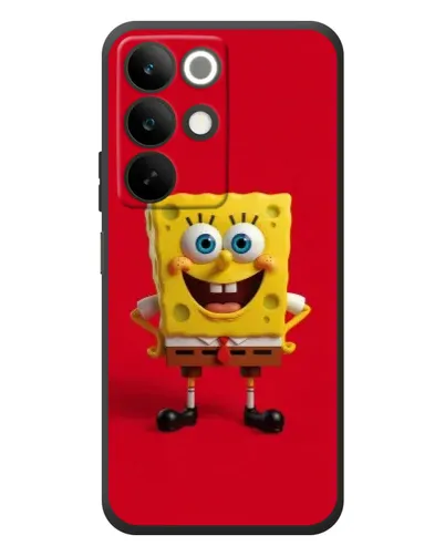 Чехол для Realme C85 с картинкой «Спанч Боб на красном»