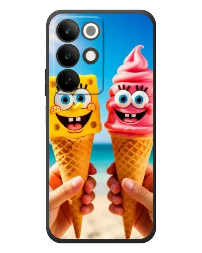 Чехол для Realme C85 с картинкой «Спанч Боб мороженое»