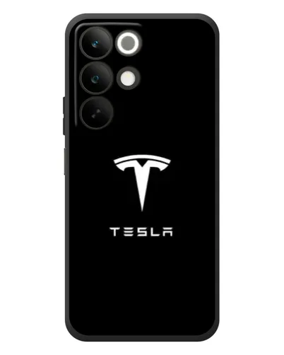 Чехол для Realme C85 с картинкой «Tesla White Logo»