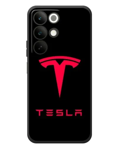Чехол для Realme C85 с картинкой «Tesla Red Logo»