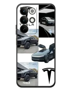 Чехол для Realme C85 с картинкой «Коллаж Cybertruck Tesla»