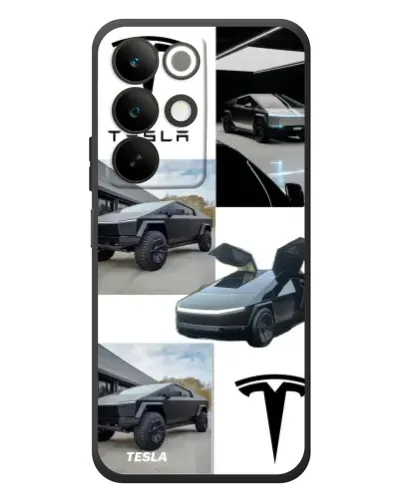 Чехол для Realme C85 с картинкой «Коллаж Cybertruck Tesla»