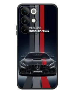 Чехол для Realme C85 с картинкой «Mercedes — белый карбон»