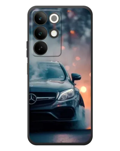 Чехол для Realme C85 с картинкой «Mercedes — ночной город»