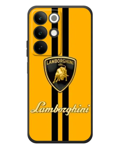 Чехол для Realme C85 с картинкой «Lamborghini Stripe желтый»