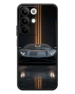 Чехол для Realme C85 с картинкой «Lamborghini золотые линии»