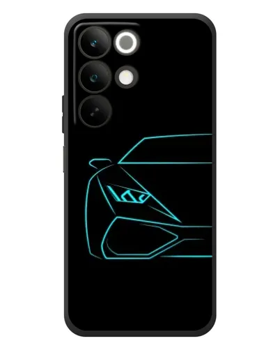 Чехол для Realme C85 с картинкой «Голубой силуэт Lamborghini»