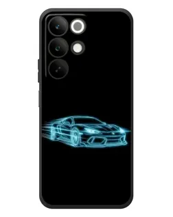 Чехол для Realme C85 с картинкой «Неоновый контур Lamborghini»