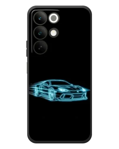 Чехол для Realme C85 с картинкой «Неоновый контур Lamborghini»