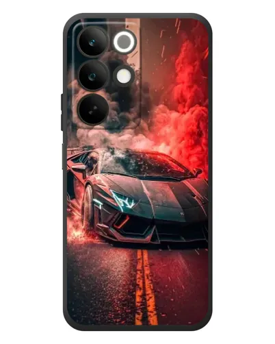 Чехол для Realme C85 с картинкой «Lamborghini красный дым»