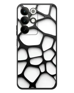 Чехол для Realme C85 с картинкой «Белая объемная сетка»