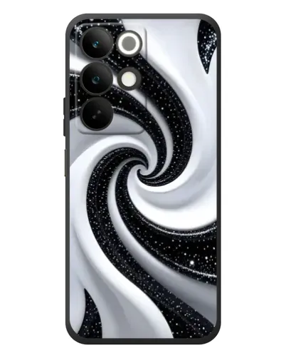 Чехол для Realme C85 с картинкой «Черно-белая спираль»