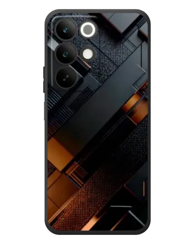 Чехол для Realme C85 с картинкой «Черные геометрические блоки»