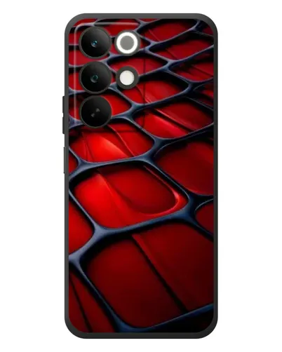 Чехол для Realme C85 с картинкой «Красная глянцевая сетка»