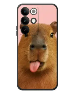Чехол для Realme C85 с картинкой «Капибара с языком»