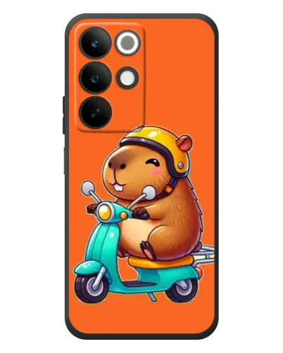 Чехол для Realme C85 с картинкой «Капибара на скутере»