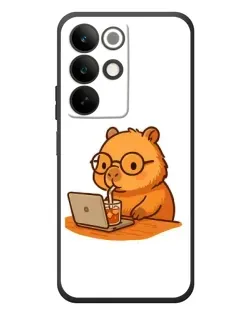 Чехол для Realme C85 с картинкой «Капибара с ноутбуком»