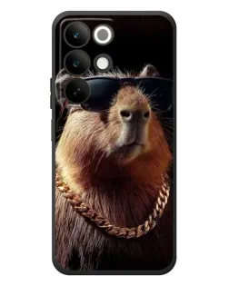 Чехол для Realme C85 с картинкой «Капибара золотая цепь»