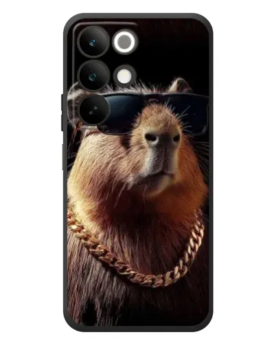 Чехол для Realme C85 с картинкой «Капибара золотая цепь»